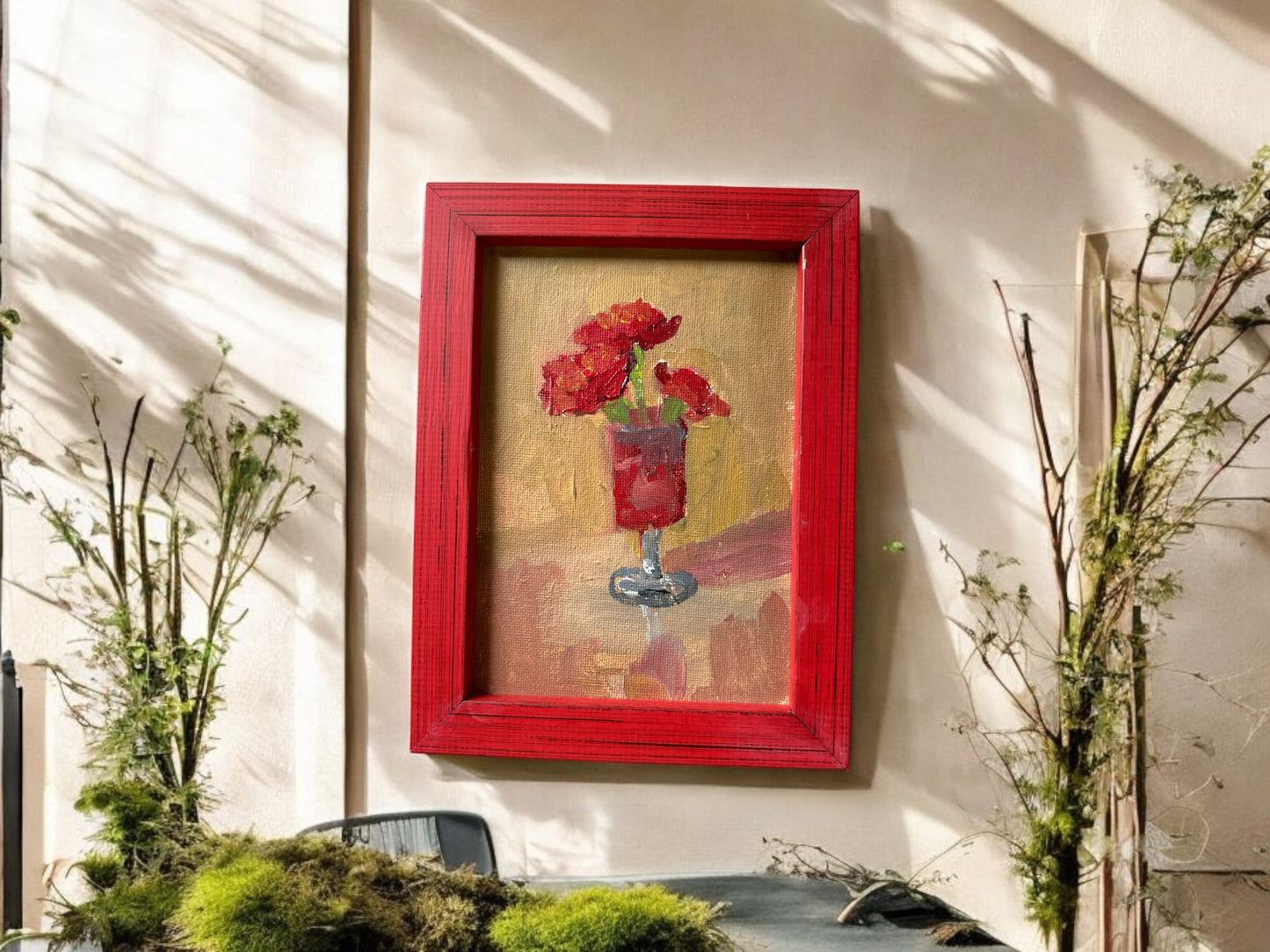 Carnation Trio - Oil on Board - #1213
