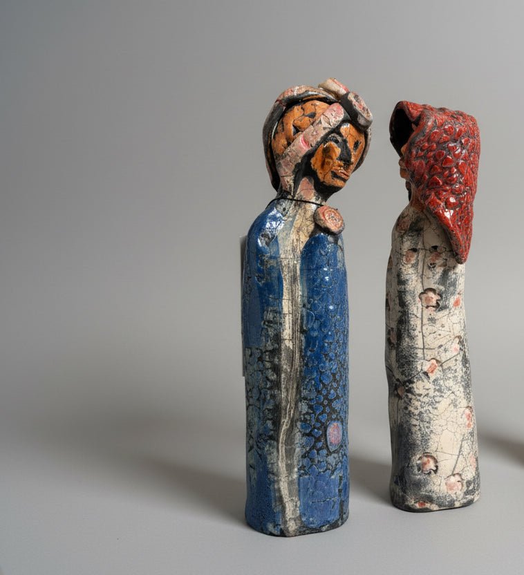 Lover and beloved 8 - Raku Sculpture - Monique Sarkessian - The Artful