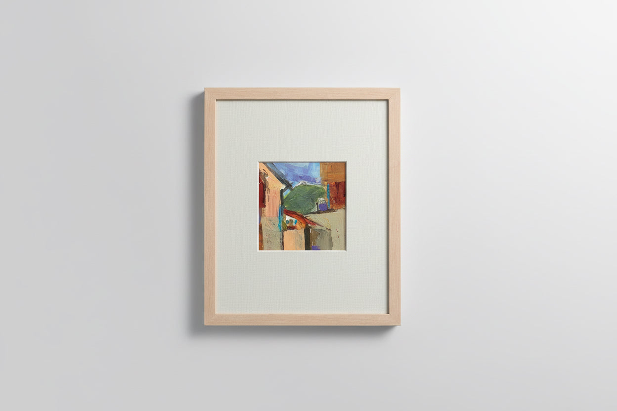 Angela Reed - Roof lines - Oil on Paper