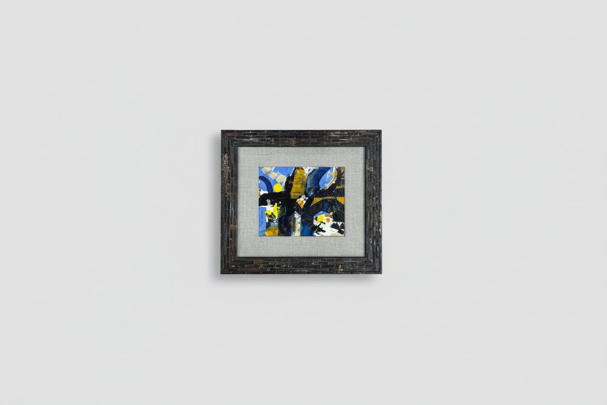 Blue Bulbs - Mixed media on paper 1406 - The Artful