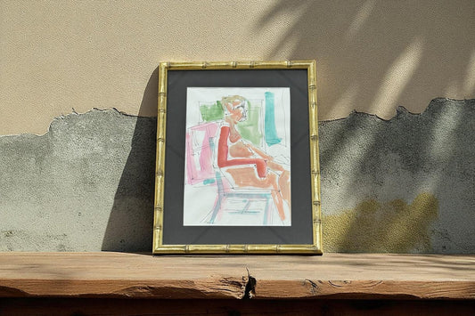 Thinking Chair - Angela Reed - Mixed media on paper 1413 - The Artful