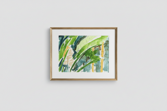 Through the Palms - Angela Reed - Mixed media on paper 1446 - The Artful